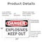 Signmission Explosives Keep Out Danger Sign, Plastic, 24in W x 18in L, 2PK OS-2PACK-DS-P-1824-L-19351 - alternate 6